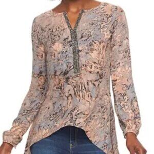 Juicy Couture embellished  split neck blouse.‎  Worn oncw